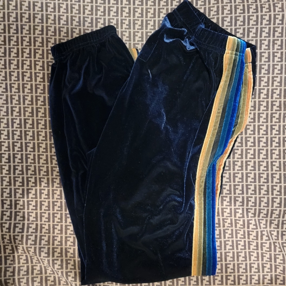 Aviator Nation Size Xl velour velvet sweatpants extra large RARE blue green Pant - Picture 5 of 12